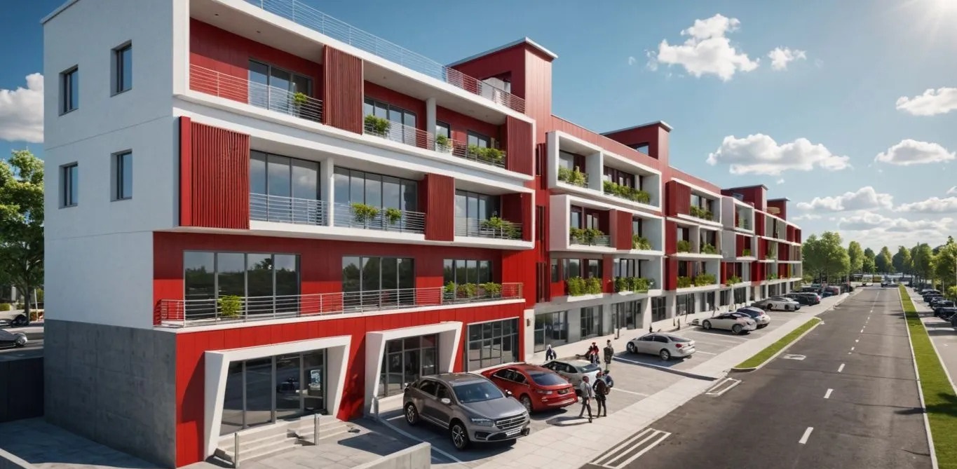 Shops, Groceries, Pharmacy, Nursery, Offices, Bank space, etc