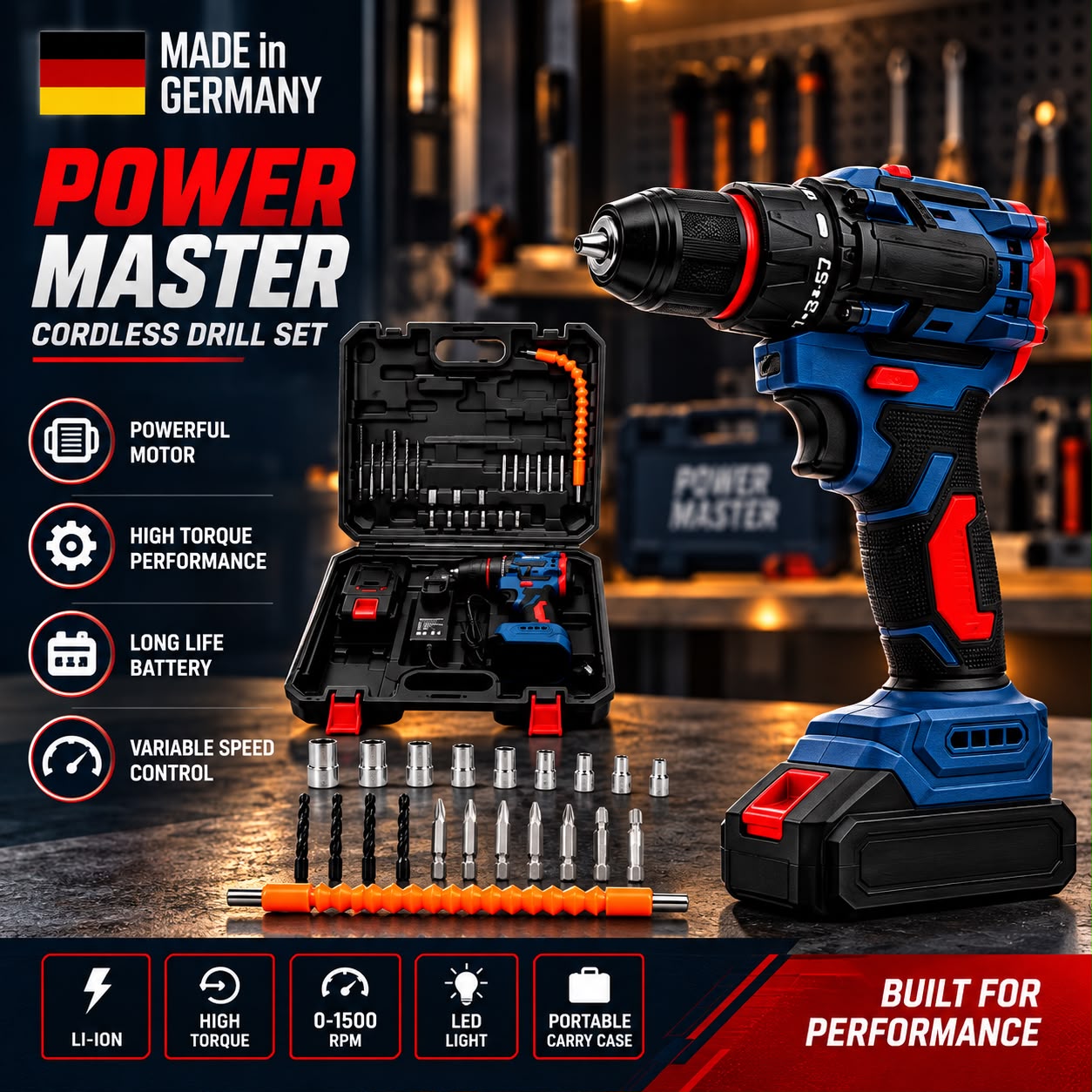 Rechargeable German Cordless Drill